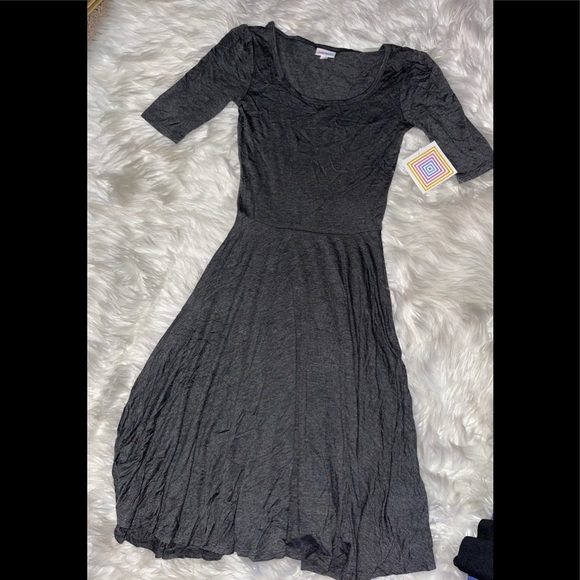 NWT✨LuLaRoe Nicole Solid Gray Dress - Picture 3 of 6